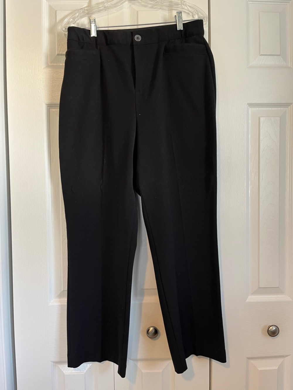 Christopher & Banks Black Straight-Leg Dress Pants 10 short